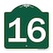 Signmission Designer Series Sign-Sign W/ Number 16, Green & White Aluminum Sign, 18" x 18", GW-1818-22906 A-DES-GW-1818-22906 - alternate 1